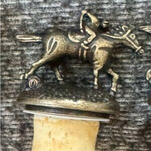 Blantons Bourbon Whiskey Rare letter “ O “ Bronze Bottle Cork topper collectible